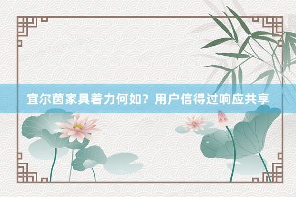 宜尔茵家具着力何如？用户信得过响应共享